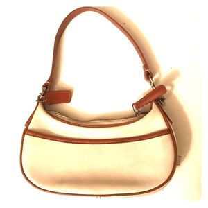 Authentic Coach White/Beige Leather Purse- Small